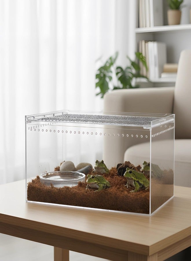 Varku Reptile Terrarium Enclosure, 11.8 x 7.9 x 5.9 in / 30 x 20 x 15 cm Acrylic Tarantula Breeding Box, Transparent Jumping Spider Cage, Snake Terrarium - Image 2